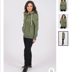 Wanakome chive full zip hoodie